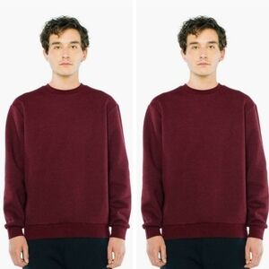 Two (2) American Apparel Fleece/Sweatshirt. Size Large.  New With Tags $60.